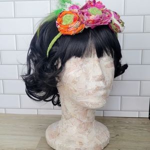 Boho Chic Flower Crown Hair Accessory, Bridal Hairpiece, Festival Headband